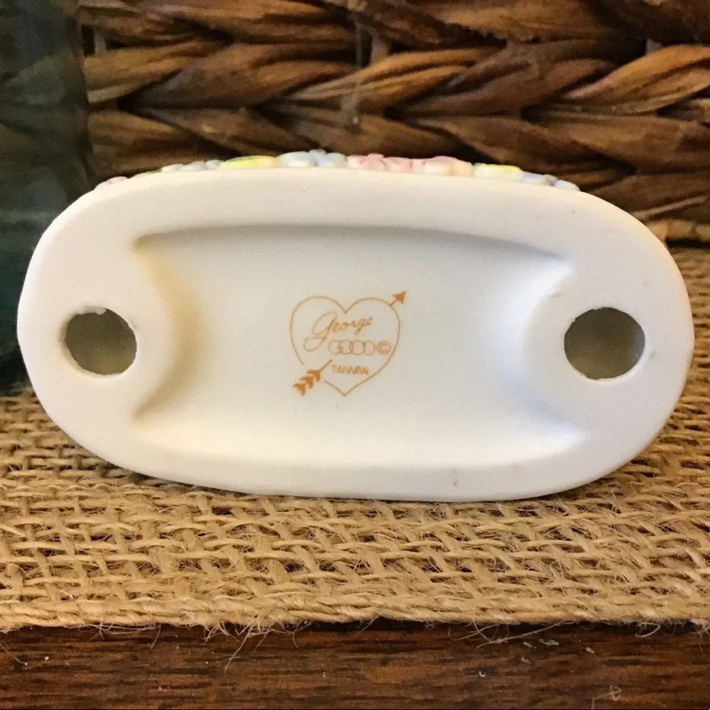Vintage 80’s cake topper candle holder for first birthday.